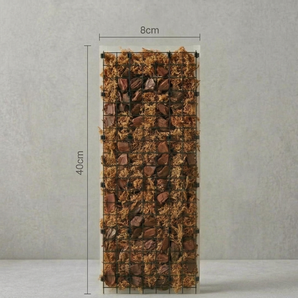 Tutor de musgo grande 40 cm | Sphagnum, corteza y coco